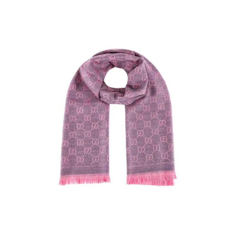 GUCCI Wool Knit Scarves Women's Pink-0