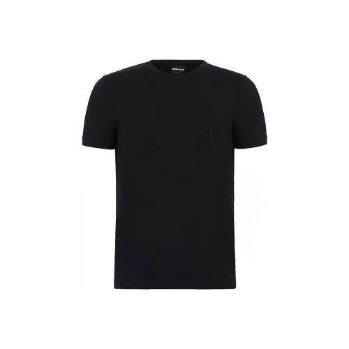 GIORGIO ARMANI Logo Embroidered Crewneck T Shirt