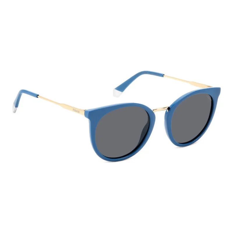 Polaroid Resin Round Sunglasses Women's Blue-2