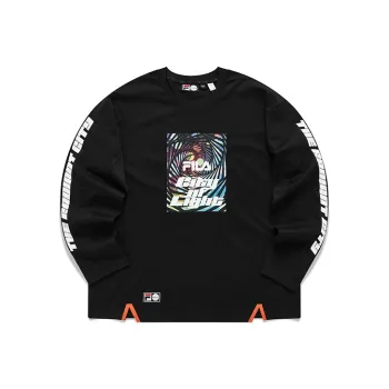 FILA FUSION T Shirts Unisex Dazzling Black