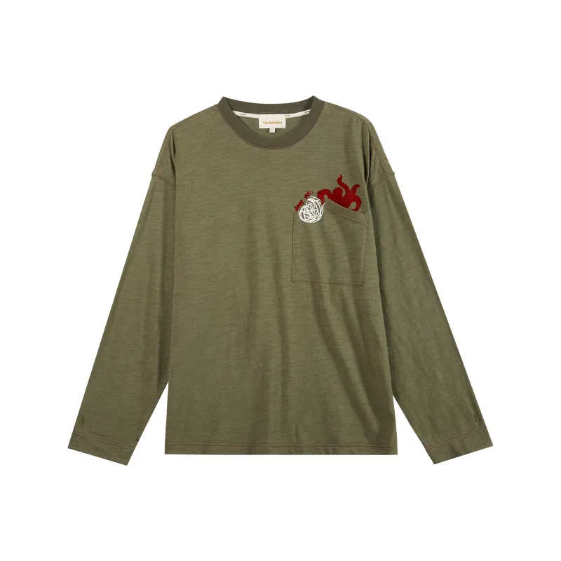 TIKIMOMOKA Straight Long Sleeved T Shirt Unisex-5