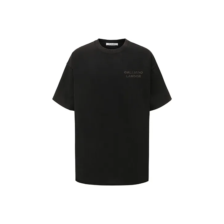 GALLIANO LANDOR FW21 Straight Elbow Length Sleeved T Shirt Unisex Black-0