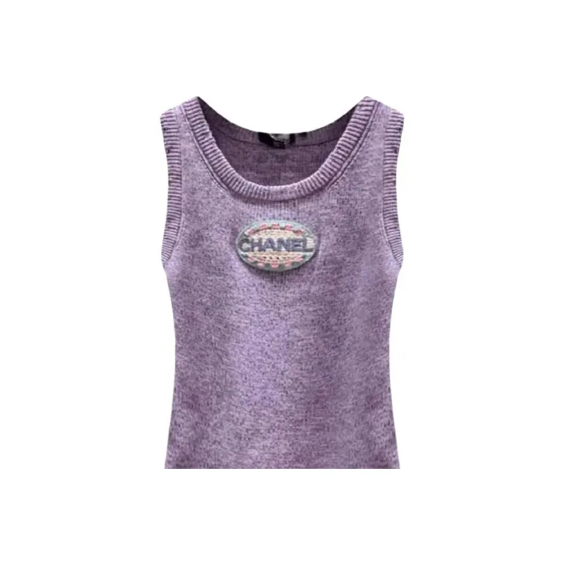 CHANEL 25P Sleeveless Dress Women's Purple-1