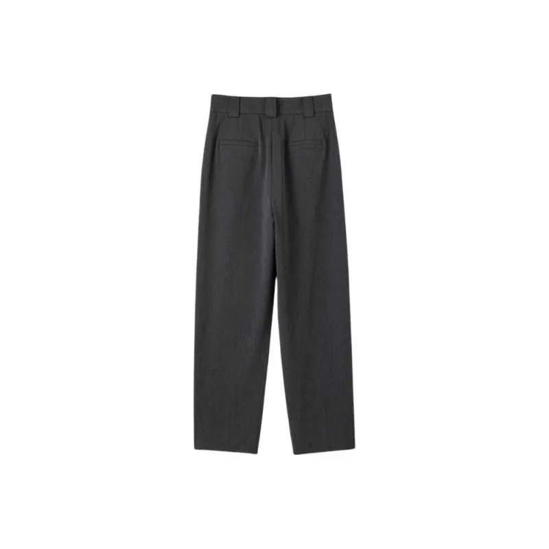 Late White Casual Pants Women's Dark Gray-3