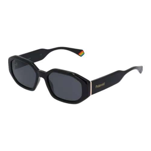 Polaroid Polycarbonate Resin Irregular Shape Sunglasses Women's Black