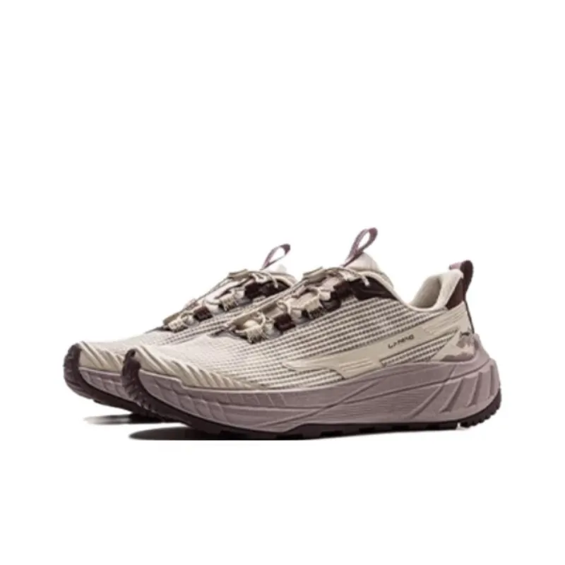 LiNing Yijie Lite Version 2.0 Anti Slip Wear Resistant Low Top Hiking Shoes Women's Beige-1