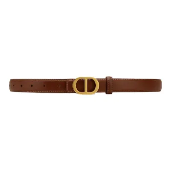 Cheekkiss Cow Leather Fine Belt Versatile Belt Box Women's Black Caramel Color 2.4cm