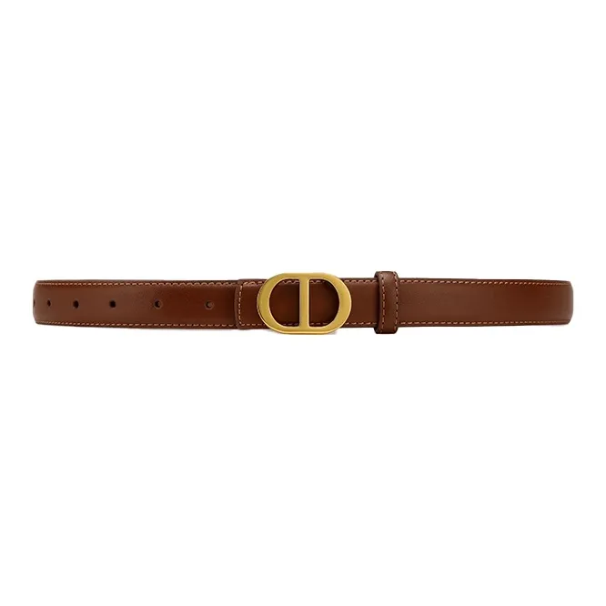 Cheekkiss Cow Leather Fine Belt Versatile Belt Box Women's Black Caramel Color 2.4cm-1