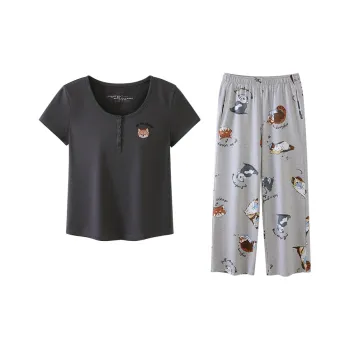 JINGYUN Deep Pajama 70 Pajama Set Women's Bean Gray