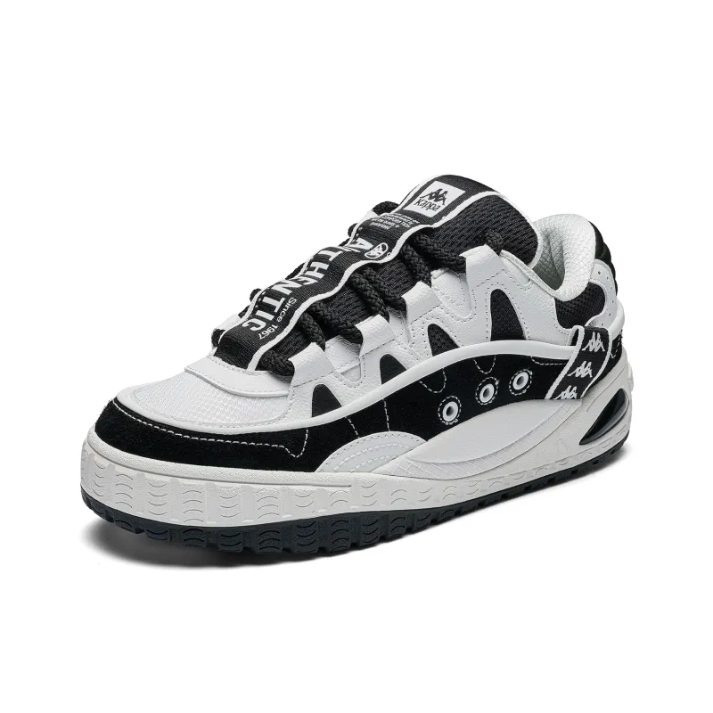 Kappa Anti-Slip Wear-Resistant Low-Top Skateboard Shoes Unisex White Black-2