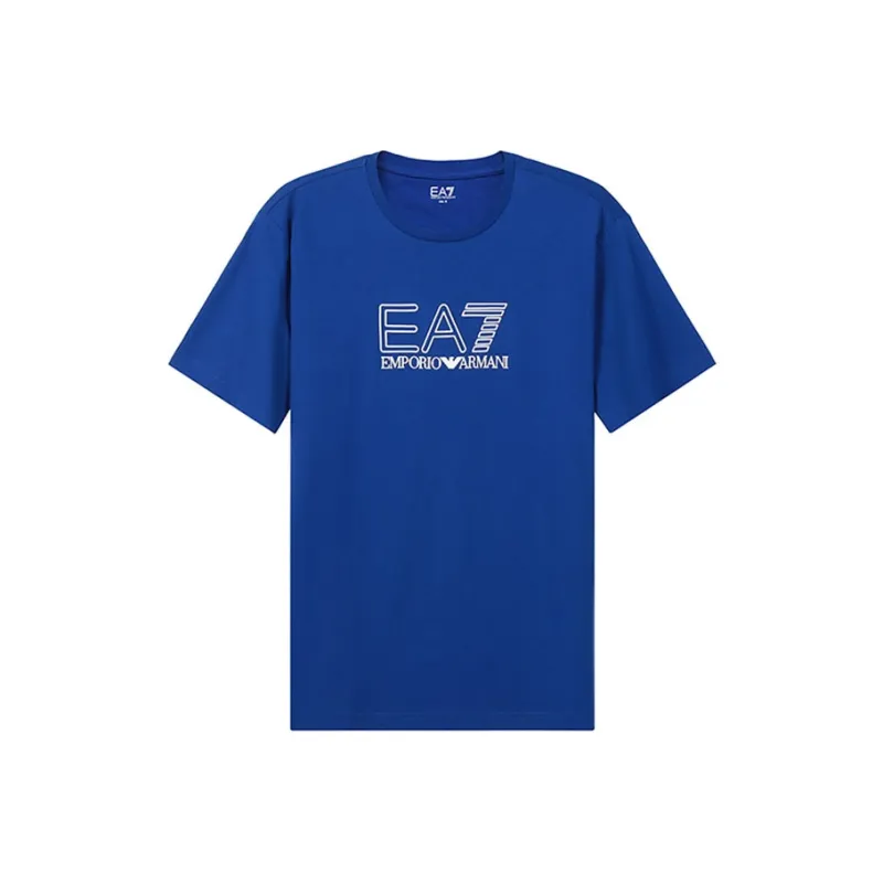 EMPORIO ARMANI EA7 T Shirts Men Royal Blue-0