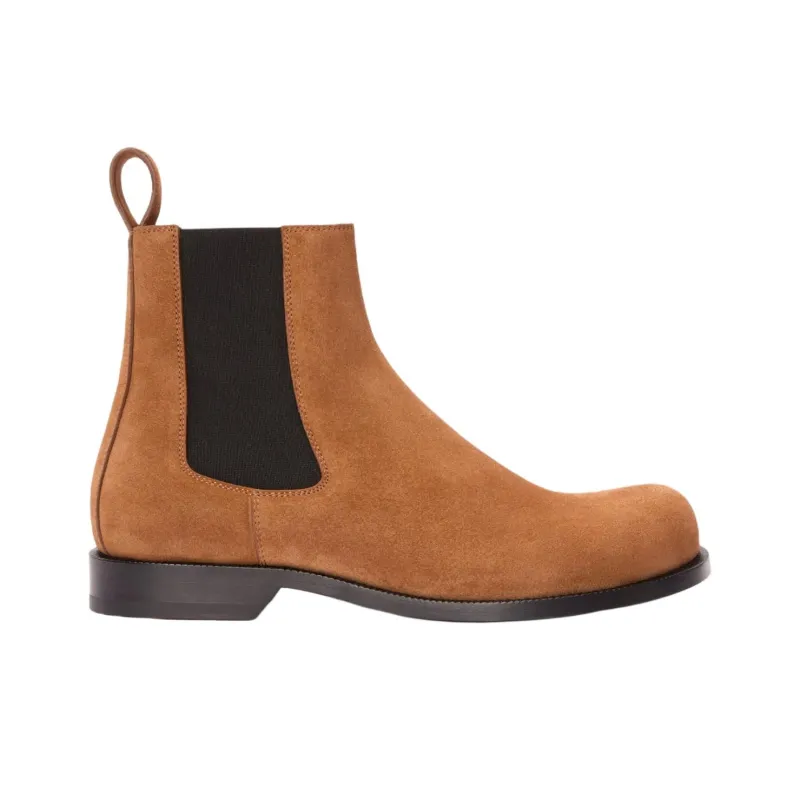 LOEWE Campo Short Chelsea Boots 3cm Men's Brown-1