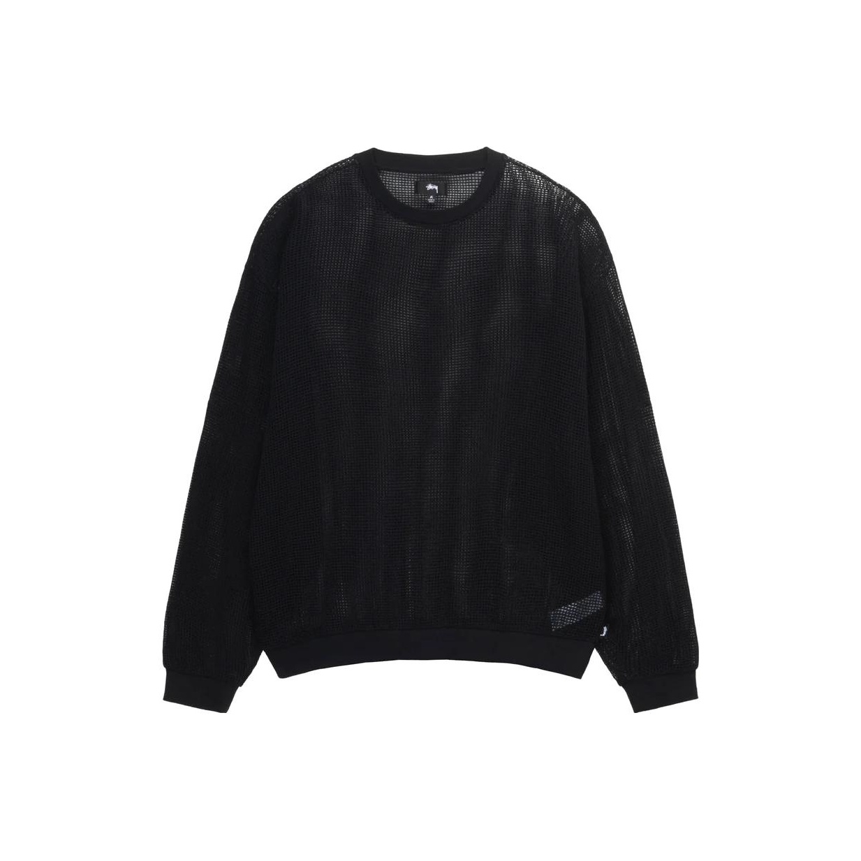 トップス STUSSY 23ss Cotton Mesh Crew Tee Black M men's STUSSY Used STUSSY 23ss Cotton Mesh S S Crew Tee Black