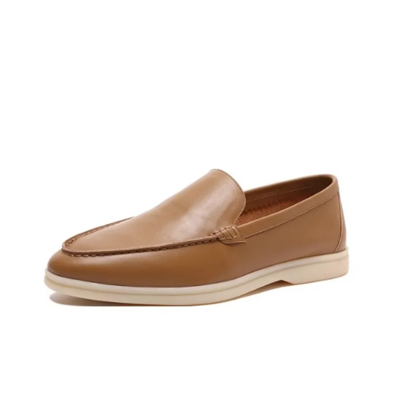 Ruomini Men's Casual Shoes Men Low Top Black, Coffee, Dark Blue, Brown, Light Apricot, White-9