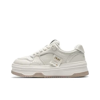 Kappa Back to Back Anti Slip And Wear Resistant Height Increasing Low Top Skateboard Shoes Women's Classic White