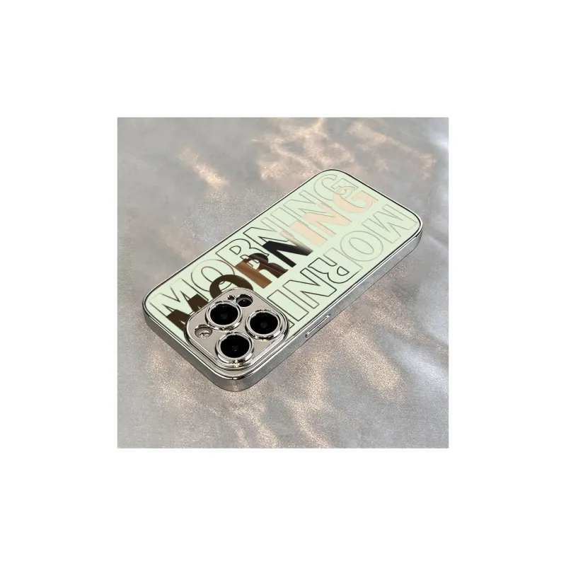 HUINIAN Silicone Material Plated Silver Mirror Phone Cases Compatibility Apple 16 Pro IPhone 15 Pro 13 Pro Max 14 12-1