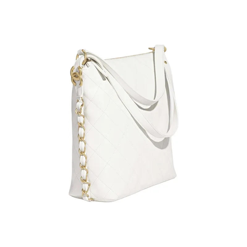 CHANEL Cow Leather Backpack Large Size Women's White-1