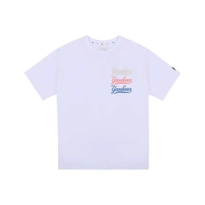 MLB Drop Shoulder Sleeve T Shirt Unisex White-0