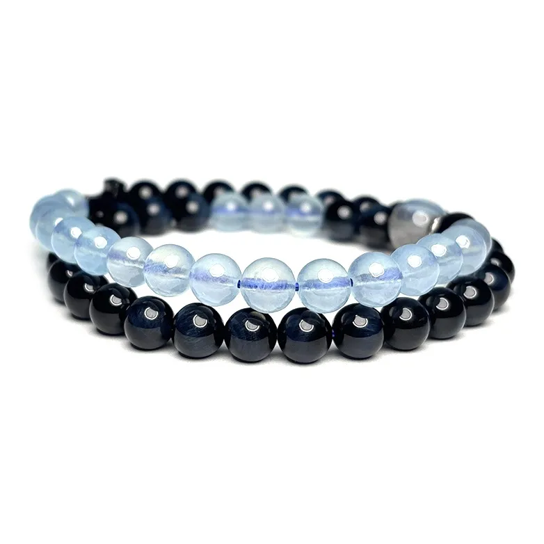 MOUNTAINS AND MANS Tiger's Eye Stone New Chinese Style Luxury Layering Good Luck Beaded Bracelet Men's-4