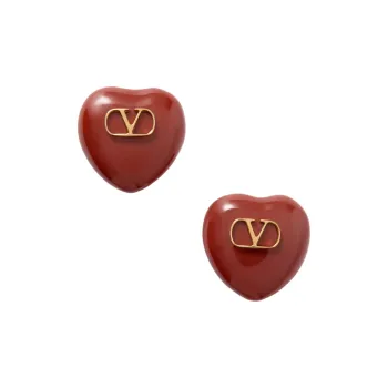 Valentino Metal Clip On Earrings Women's Red