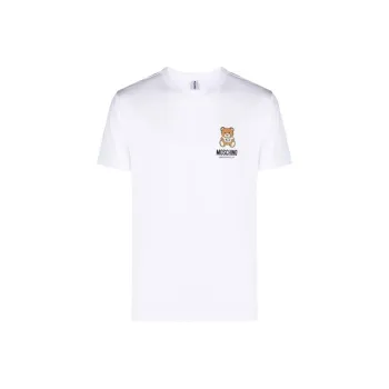 MOSCHINO Logo Embroidered Crewneck T Shirt