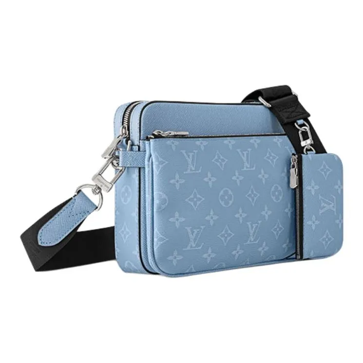 LOUIS VUITTON Trio Coated Canvas Messenger Bag Crossbody Bag Shoulder Bag Women's Sky Blue-1