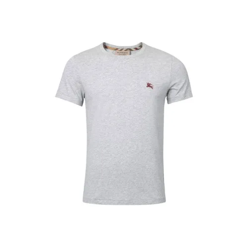 Burberry Men War Horse Embroidered Round Neck Short Sleeve T shirt Grey