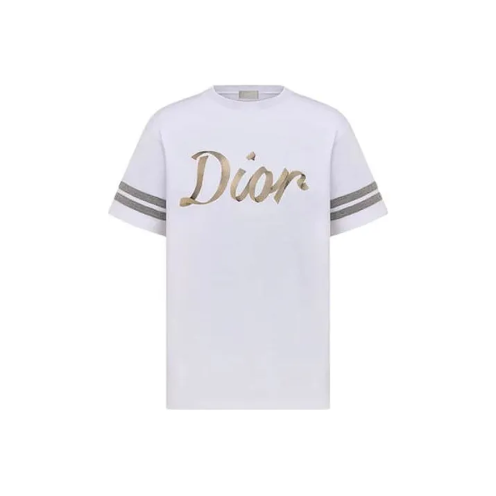 DIOR Relaxed Fit Ribbon Logo T Shirt-0