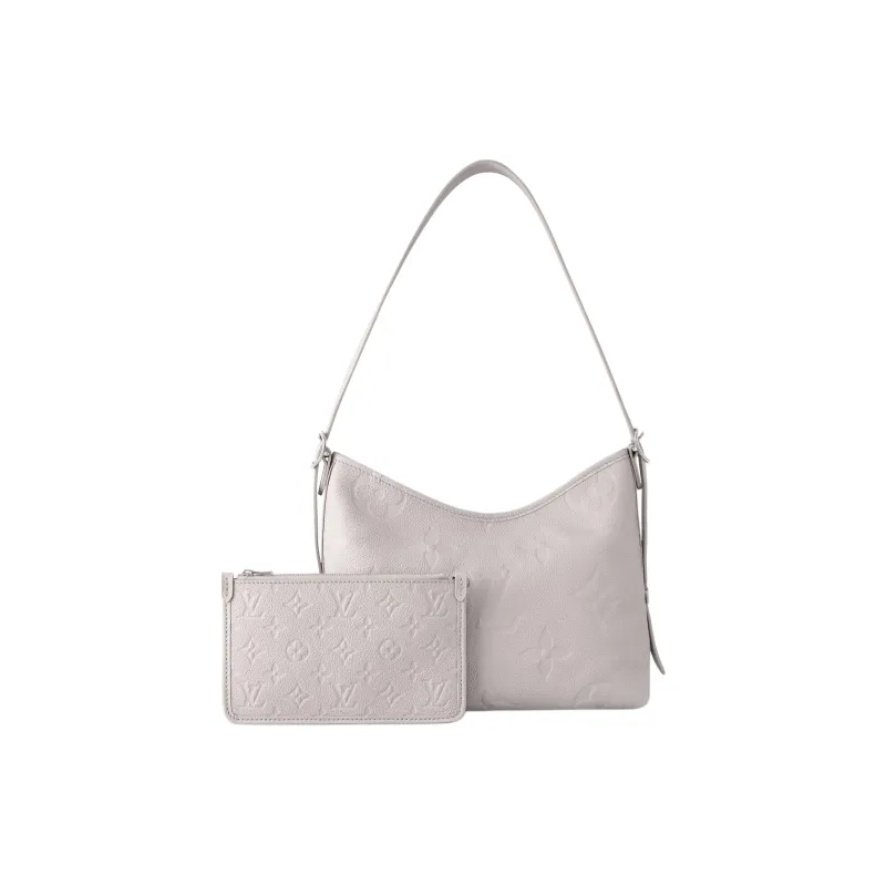 LOUIS VUITTON Carryall Cow Leather Shoulder Bag Small Size Women's Mist Gray-2