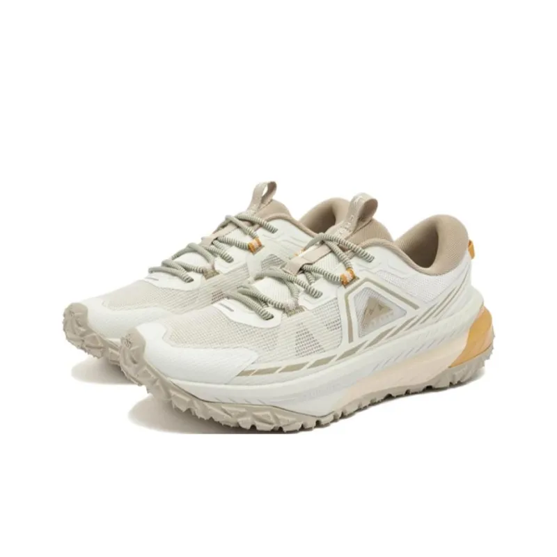 QIAODAN Anti Slip Wear Resistant Low Top Trail Running Shoes Men's Beige Brown-2