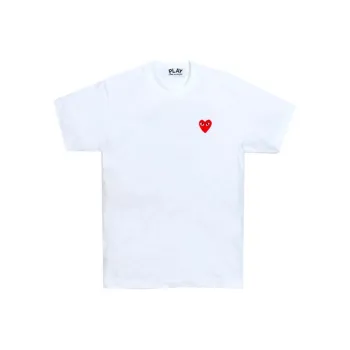 CDG Comme Des Garçons Short Sleeve Play T Shirt With Red Heart