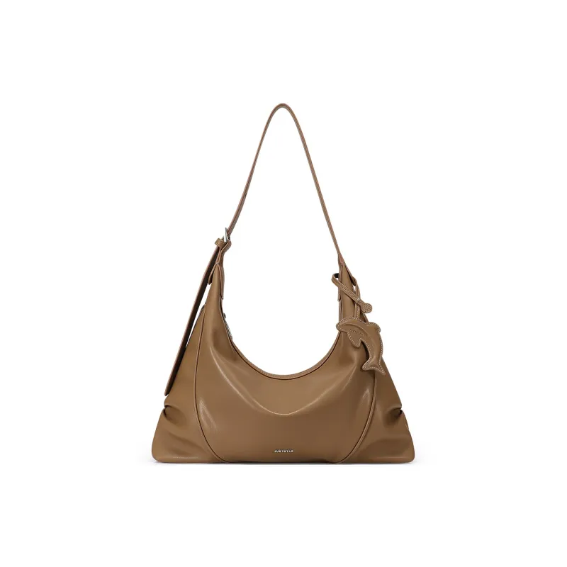 JUST STAR Artificial Leather Shoulder Bag, Crossbody Bag, Handbag Medium Size Women's Black White Brown-24