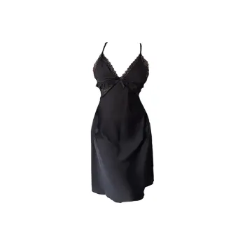 Qiao Ni Tong Nightgown Women's Brilliant Black