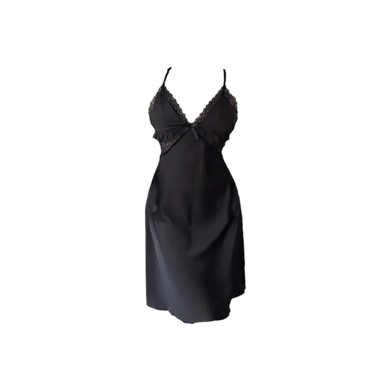 Qiao Ni Tong Nightgown Women's Brilliant Black-0
