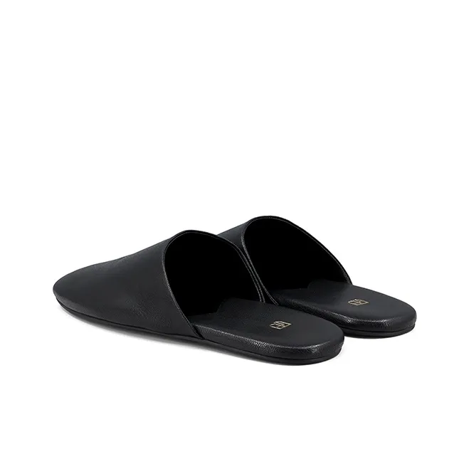 ZSBELLA Rubber Sole Leather Patchwork Abrasion Resistant Slip Resistant Wrap toe Slippers Women's-3
