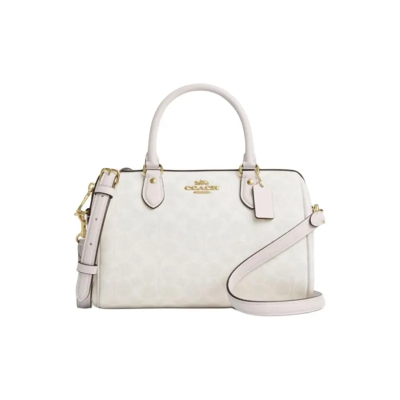 COACH Rowan PVC With Skin Handbag Women's White-0