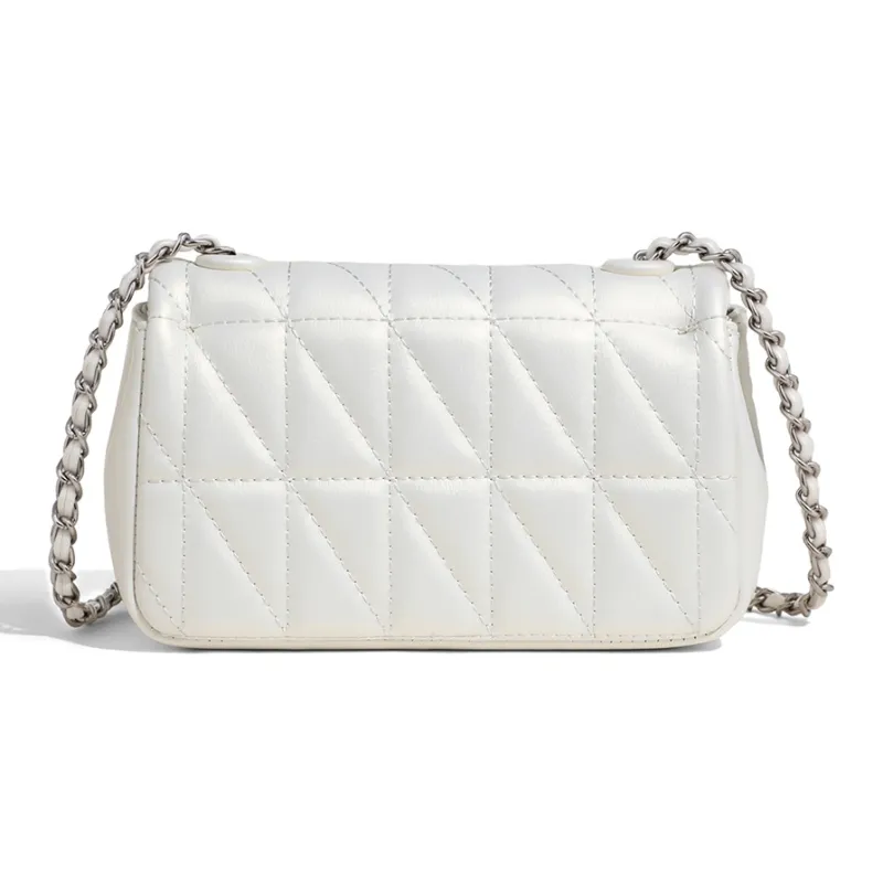 C°BANNER Synthetic Leather Shoulder Bag, Crossbody Bag, Small Square Bag Regular Women's Spring Pearl White-6