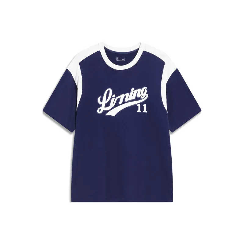 LiNing Sports Fashion Collection T Shirt Unisex Dark Pea Blue-0