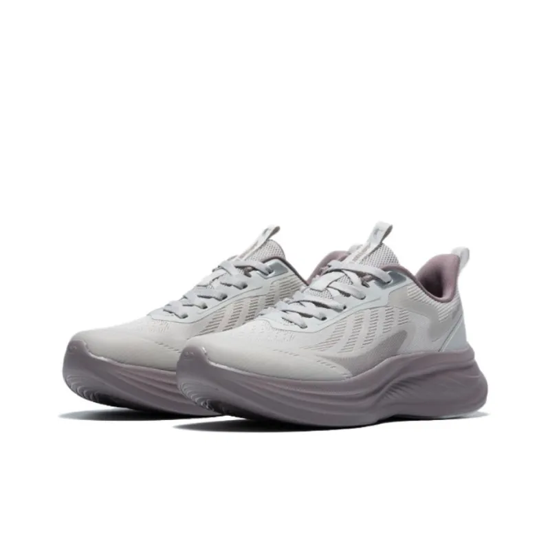 QIAODAN Cushioned Wear Resistant Breathable Low Top Casual Running Shoes Women's Gray-1