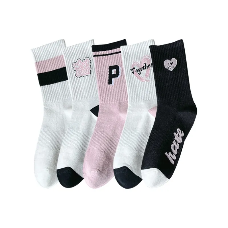 Caramella Mid Calf Socks Women's 5 Pack Mixed Color-0