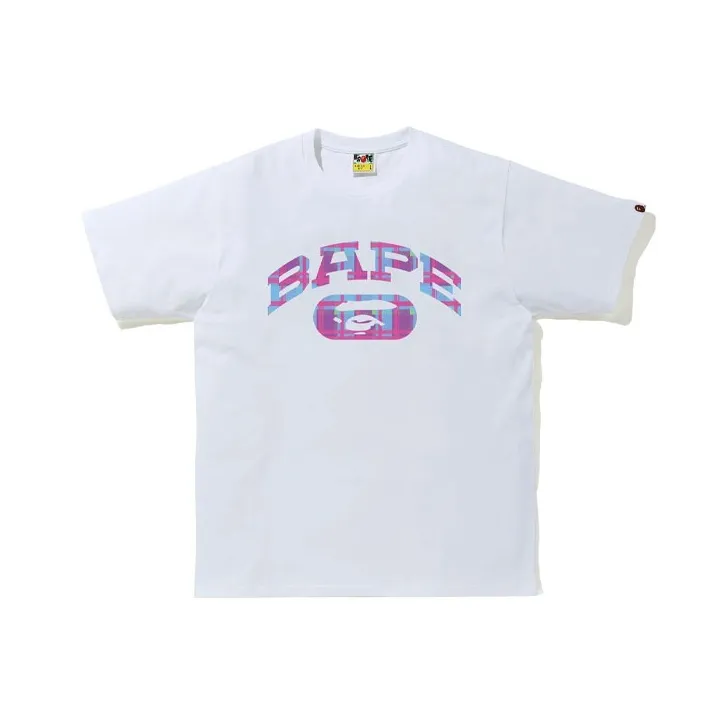 Bape Check College Logo Tee-3