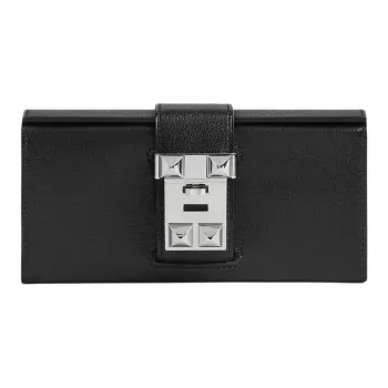 HERMES Chamkila Goat Skin Clutch Women's 89 Noir Black