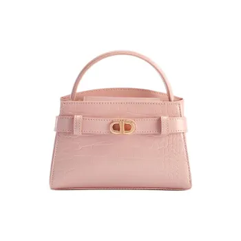 CHARLES&KEITH PU Kelly Bag, Shoulder Bag, Crossbody Bag, Handbag Small Size Women's Light Pink