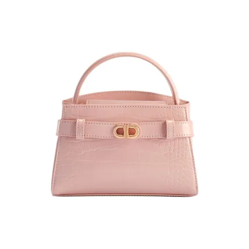 CHARLES&KEITH PU Kelly Bag, Shoulder Bag, Crossbody Bag, Handbag Small Size Women's Light Pink