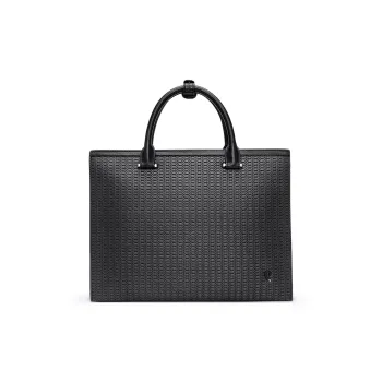 PIERRE CARDIN Cow Leather Briefcase Men's Black