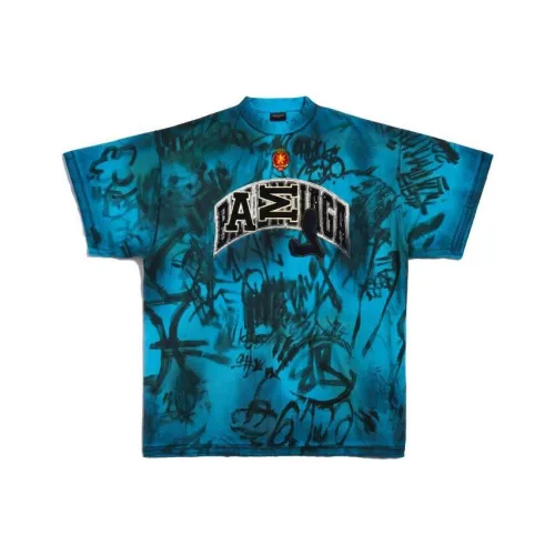 Balenciaga T Shirt Loose Fit Style Unisex Blue