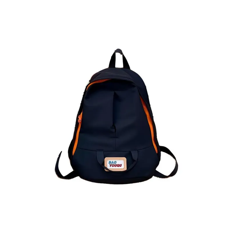 GEERDUN Nylon Fabric Backpack Regular Unisex Ivory/Black/Light Green-2