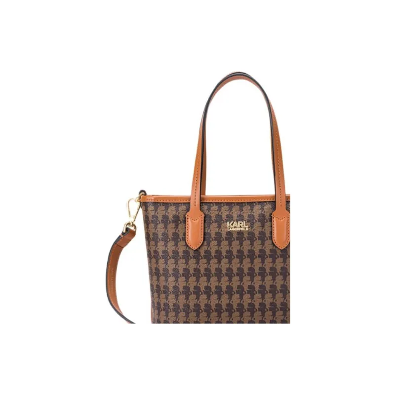 KARL LAGERFELD Artificial Leather Tote Bag, Shopping Bag, Shoulder Bag, Crossbody Bag, Handbag Regular Women's Brown-3