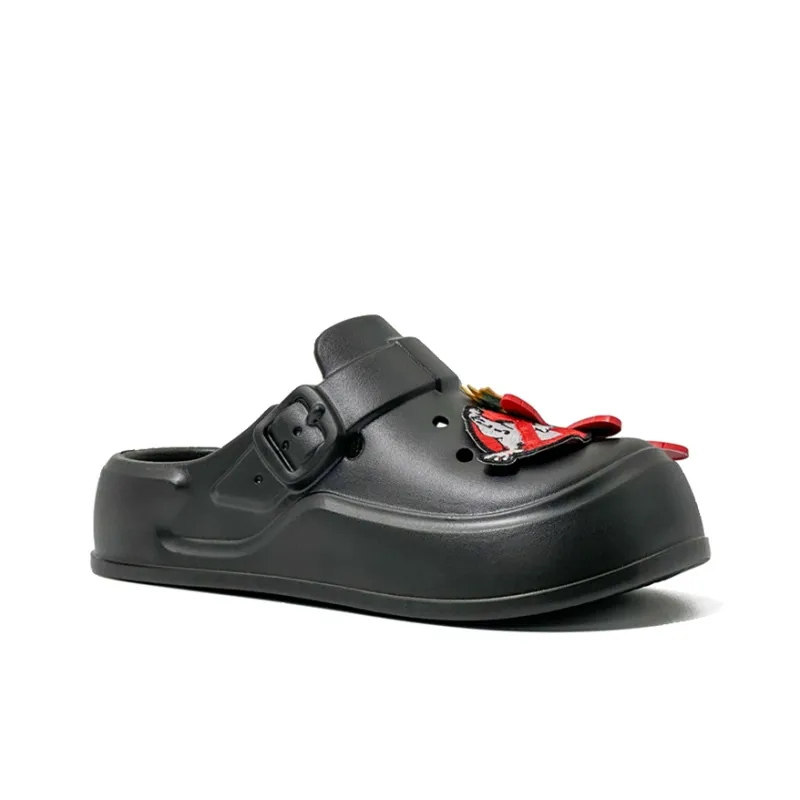 OUBT Odor-Resistant Abrasion-Resistant Slip-Resistant Wrap-toe Slippers Women's Black-4