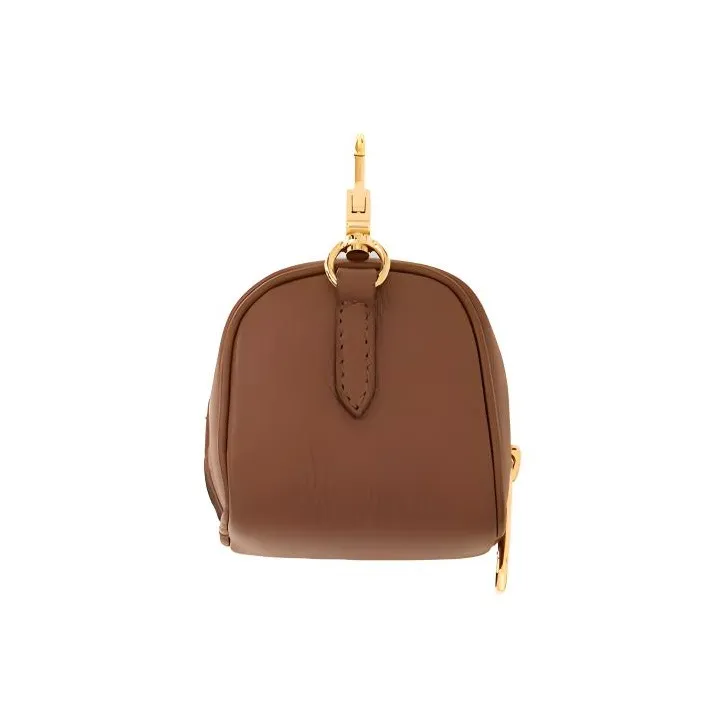 Burberry Grain Leather Cube Bag Charm Bag Merch Unisex Dark Birch Brown-1
